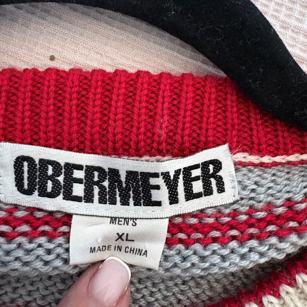 VTG 80s Obermeyer Apres Ski Sweater Wool Blend Colorblock XL GaperDay - Picture 4 of 8